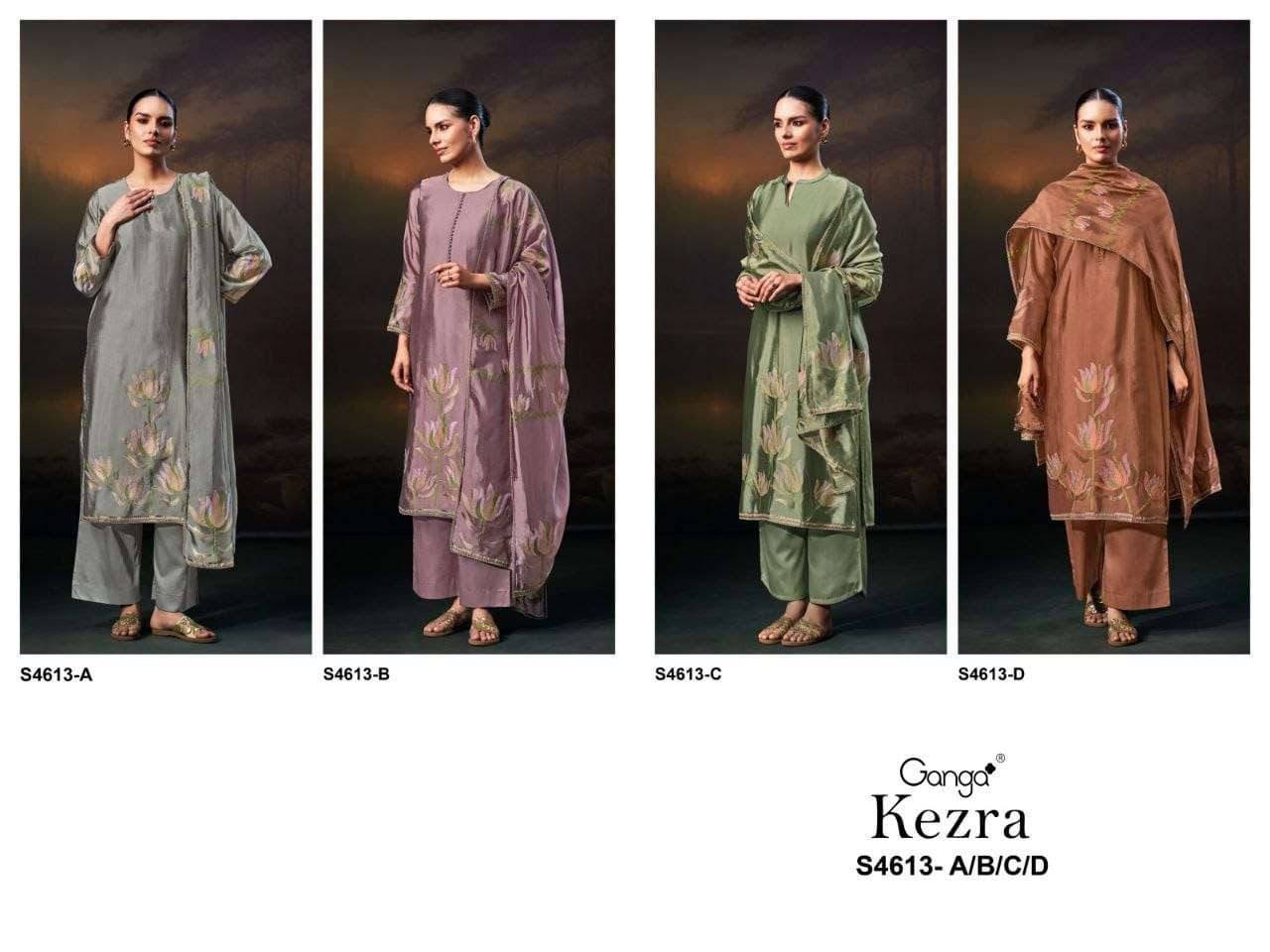 KEZRA 4613 Series By GANGA FASHION Stylish Beautiful Colourful Silk Dresses At Wholesale Price